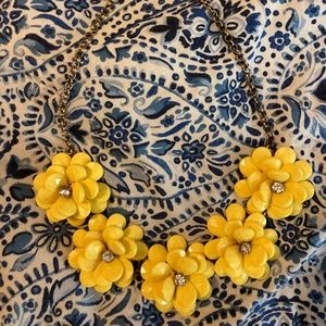 J. Crew Yellow Flower Statement Necklace - Floral Burst